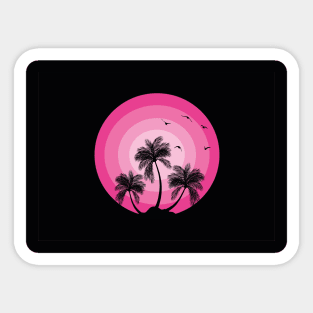 Pink and Black palms. Sticker